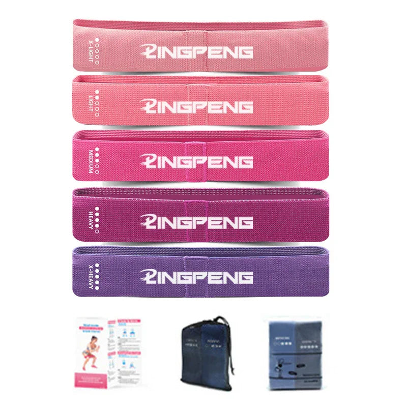 5 Braided Resistance Bands Set for Glutes & Legs