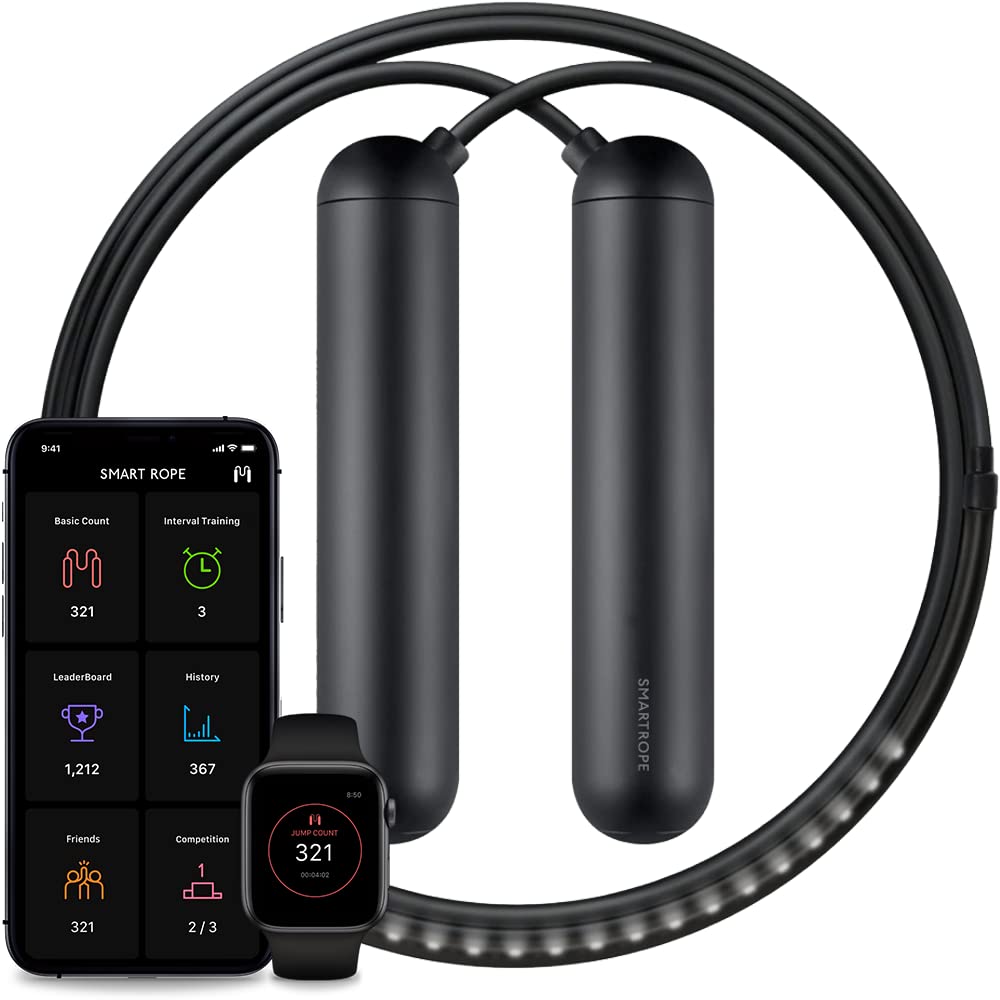 Tangram LED Smart Rope Jump Rope - 23 LEDs built into the rope - See your workout data in the air