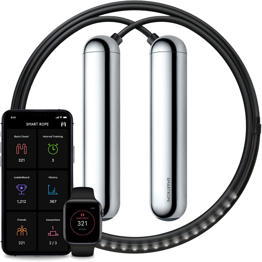 Tangram LED Smart Rope Jump Rope - 23 LEDs built into the rope - See your workout data in the air
