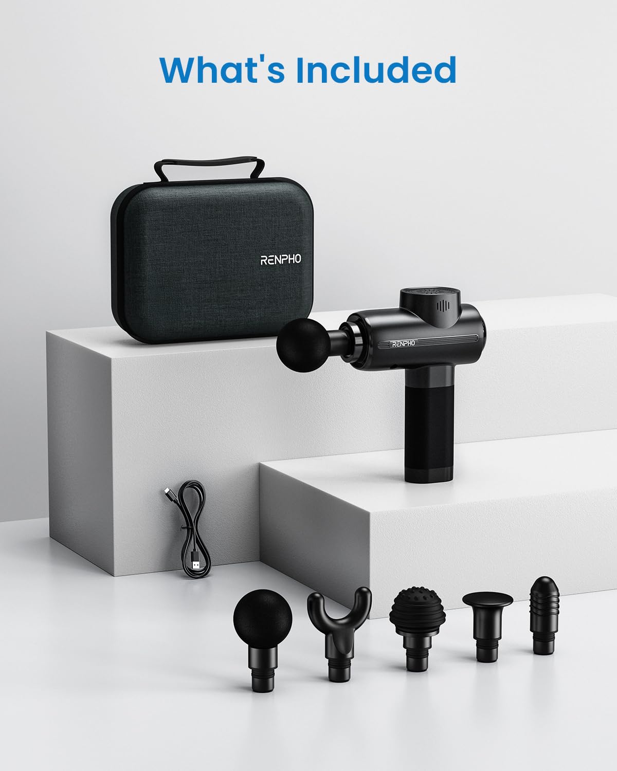 Muscle Massage Gun Heat and Cold RENPHO Massage Gun 3200RPM Deep Tissue Motor Massager Massage Gun Home Gym Full Body Muscle Relaxation