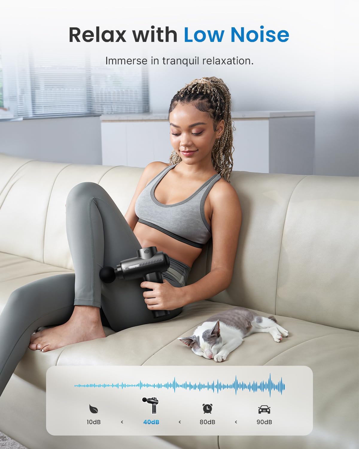 Muscle Massage Gun Heat and Cold RENPHO Massage Gun 3200RPM Deep Tissue Motor Massager Massage Gun Home Gym Full Body Muscle Relaxation