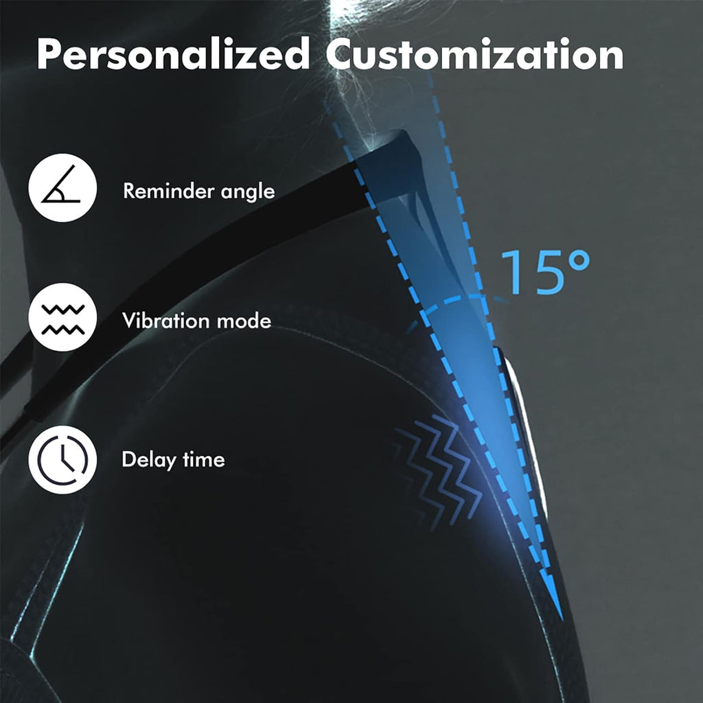 Scientific Real Time Intelligent Posture Correction Device Back Posture Training Monitoring Posture Corrector Straightener,Black