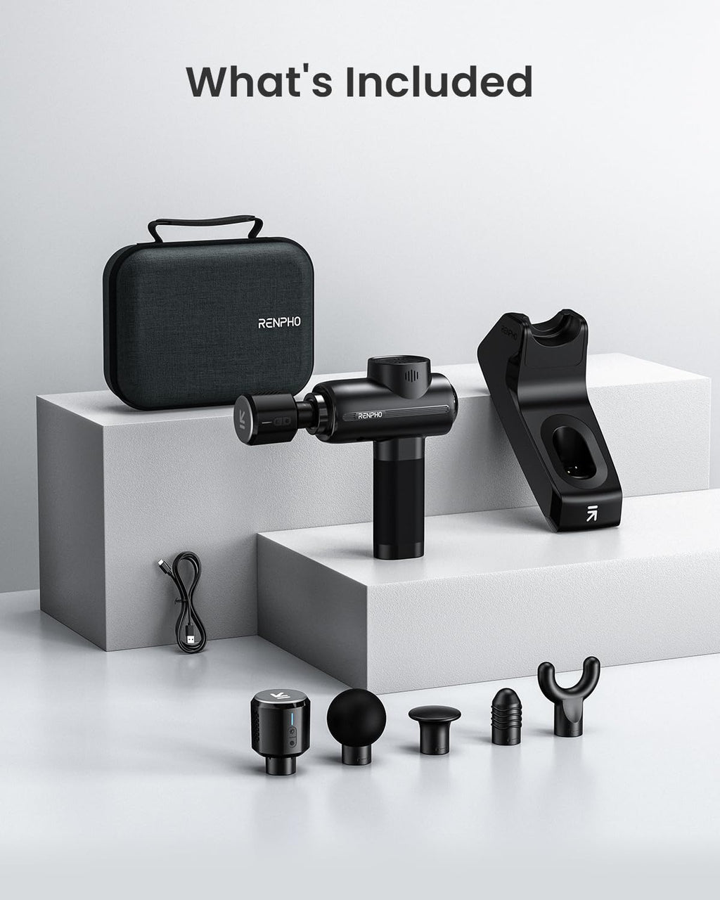 Muscle Massage Gun Heat and Cold RENPHO Massage Gun 3200RPM Deep Tissue Motor Massager Massage Gun Home Gym Full Body Muscle Relaxation