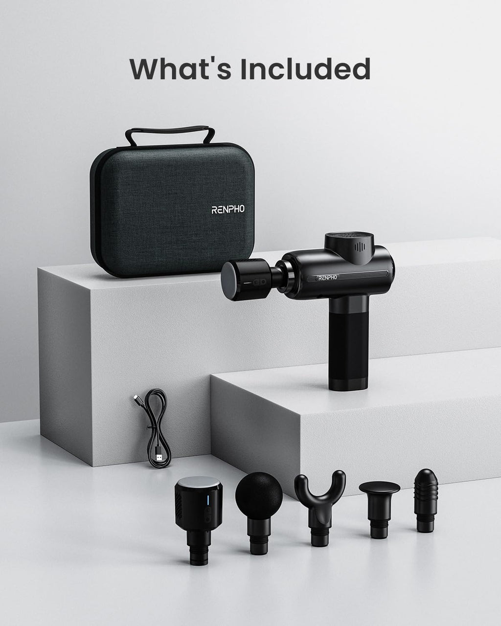 Muscle Massage Gun Heat and Cold RENPHO Massage Gun 3200RPM Deep Tissue Motor Massager Massage Gun Home Gym Full Body Muscle Relaxation