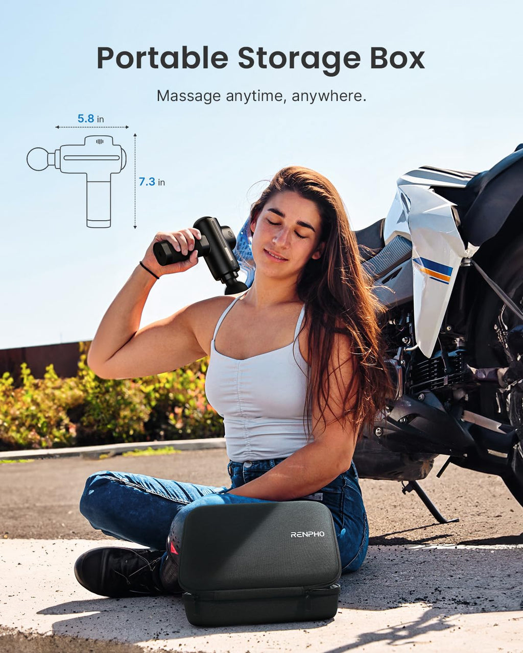 Muscle Massage Gun Heat and Cold RENPHO Massage Gun 3200RPM Deep Tissue Motor Massager Massage Gun Home Gym Full Body Muscle Relaxation