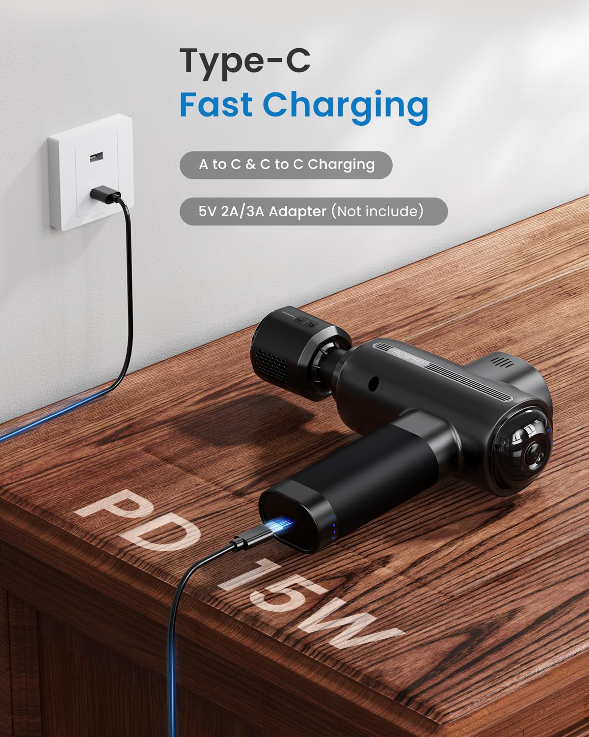 Muscle Massage Gun Heat and Cold RENPHO Massage Gun 3200RPM Deep Tissue Motor Massager Massage Gun Home Gym Full Body Muscle Relaxation