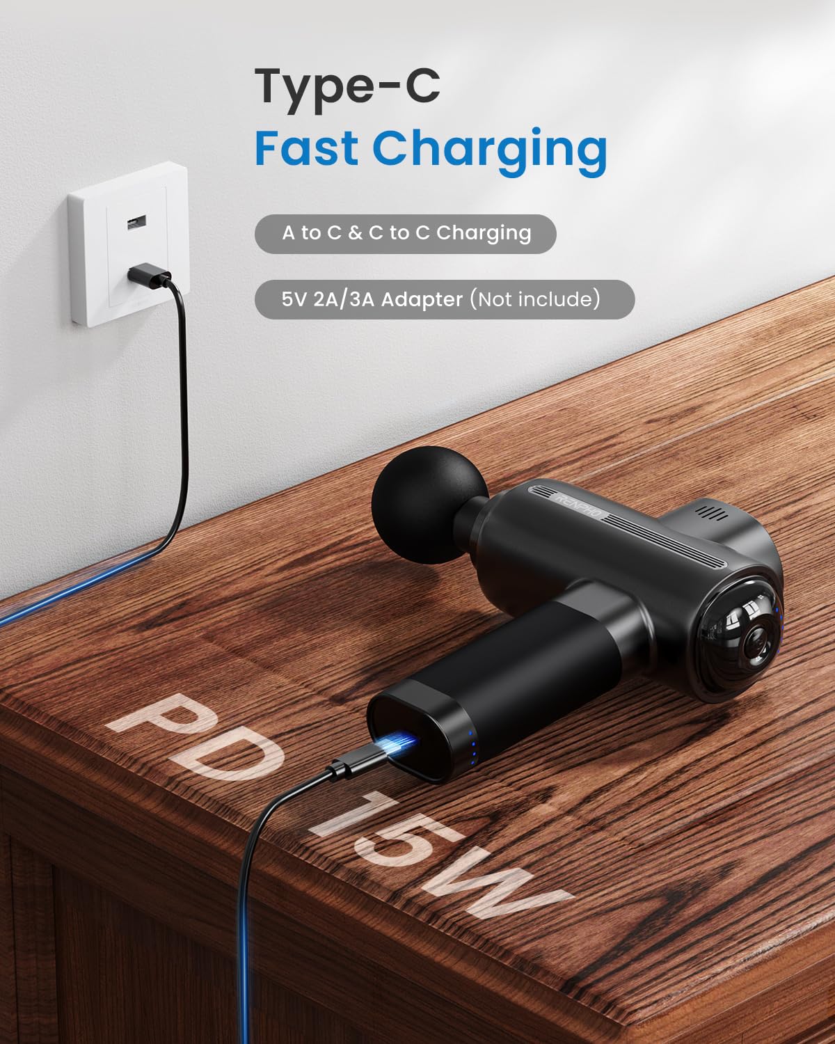 Muscle Massage Gun Heat and Cold RENPHO Massage Gun 3200RPM Deep Tissue Motor Massager Massage Gun Home Gym Full Body Muscle Relaxation