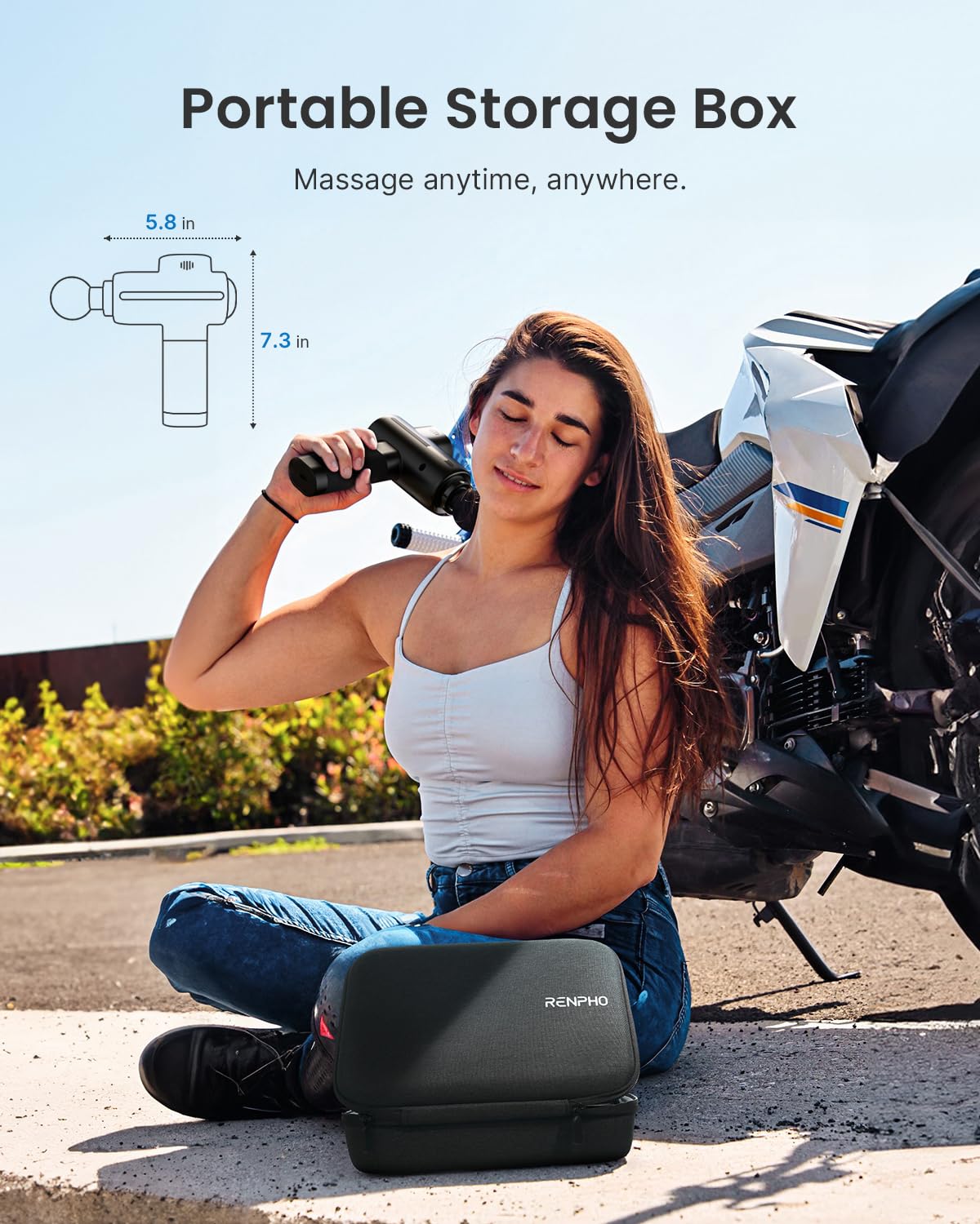 Muscle Massage Gun Heat and Cold RENPHO Massage Gun 3200RPM Deep Tissue Motor Massager Massage Gun Home Gym Full Body Muscle Relaxation